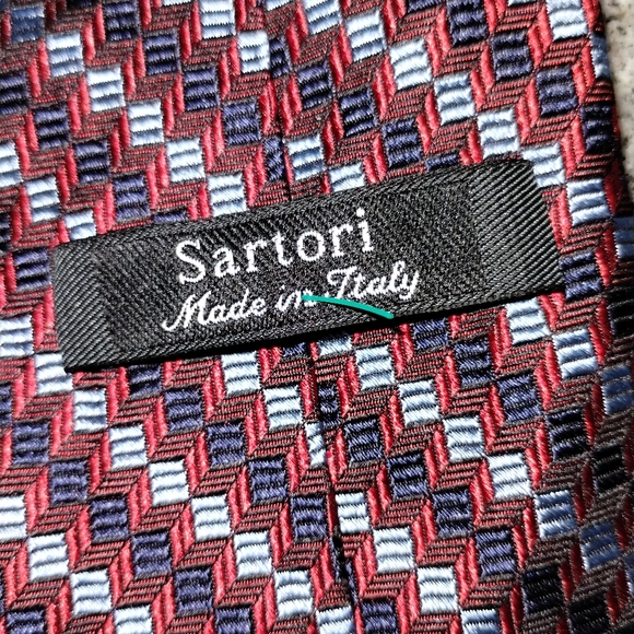 Sartori made in Italy tie, red white and blue - Picture 4 of 5